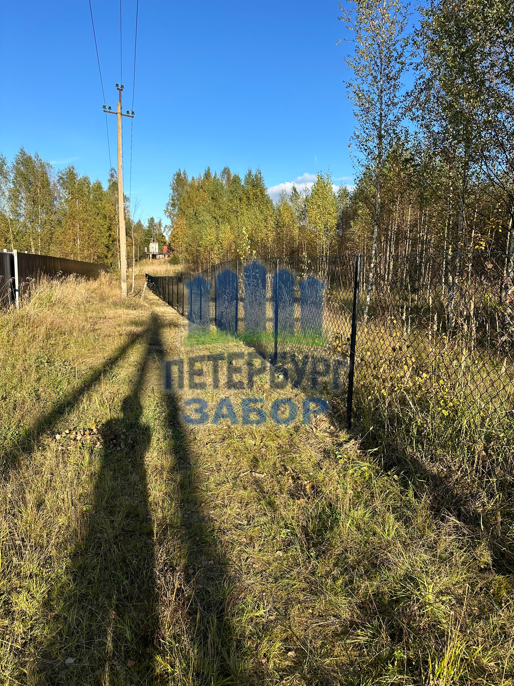 Забор из сетки Рабица в Токсово