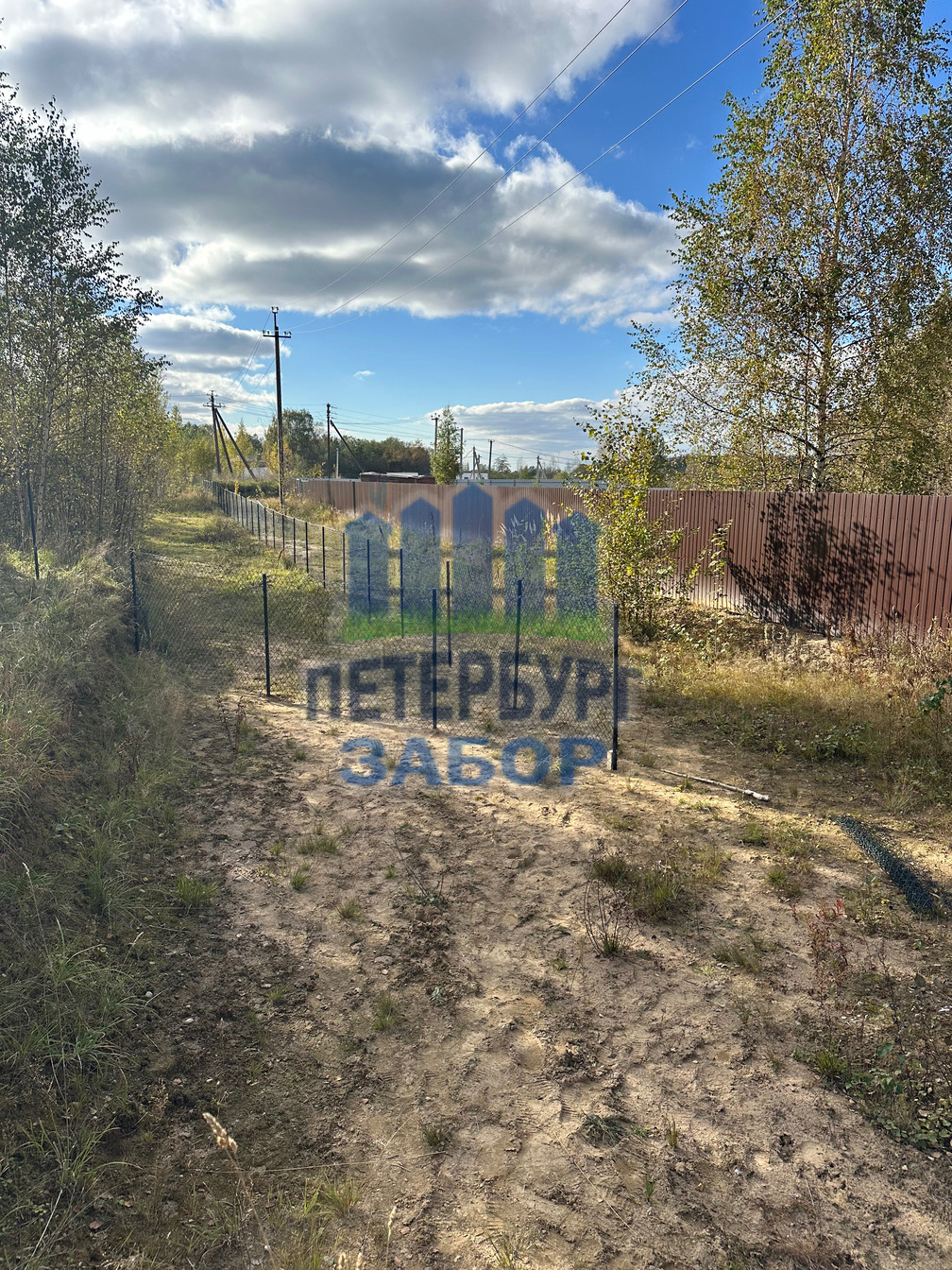 Забор из сетки Рабица в Токсово