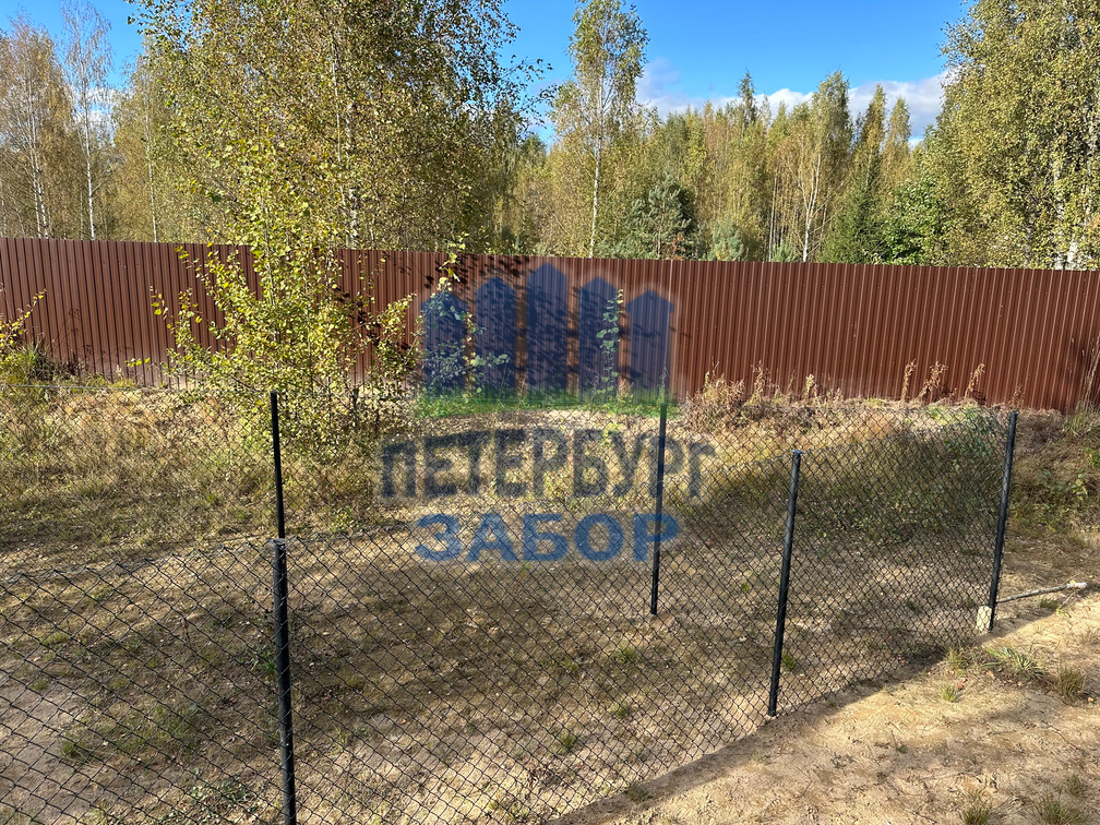 Забор из сетки Рабица в Токсово