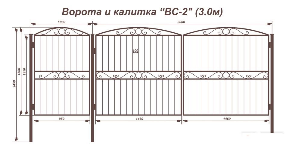 Ворота и калитка ВС-2 (3.0м)
